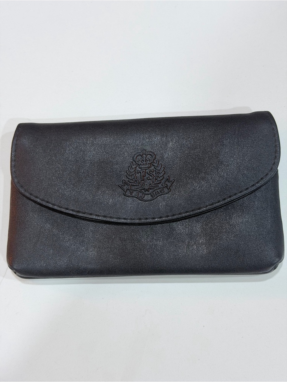 Tan Sac Black Leatherette Women's Clutch Wallet - Classic Foldover